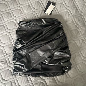 Black Faux Leather Skirt